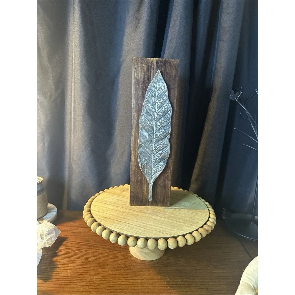 Fireplace Mantle Match Box With Silver Leaf | Tall Long Matches/OR Dark Finish